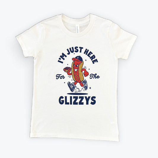 Youth "I'm just here for the Glizzys" shirt - Vintage White