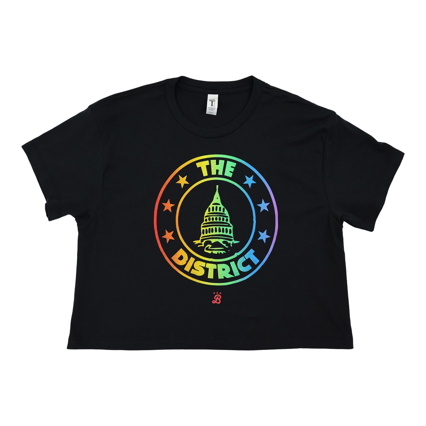 Ladies The District Seal - Rainbow Pride Crop Top