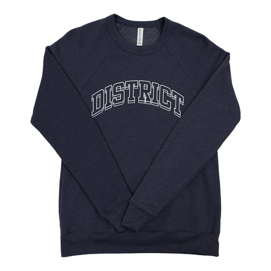 Unisex District Arched Crewneck Sweatshirt- Heather Navy