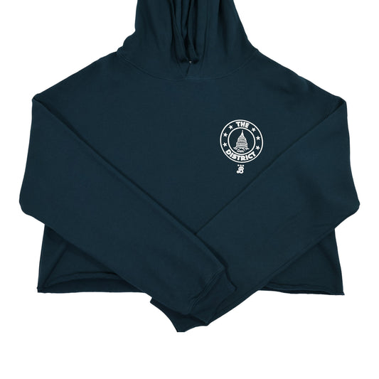 Ladies District Seal Sponge Fleece Cropped Hoodie