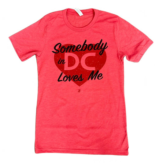 Unisex Heather Red "Somebody in DC Loves Me" T-shirt