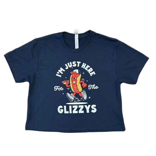 Ladies "I'm just here for the Glizzys" Crop top - Assorted Colors