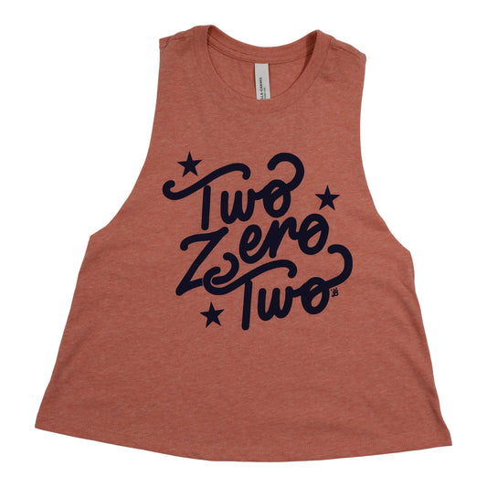 Ladies Two Zero Two Cropped Tank - Heather Sunset