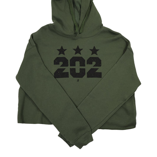 Ladies 202 Stars Sponge Fleece Cropped Hoodie