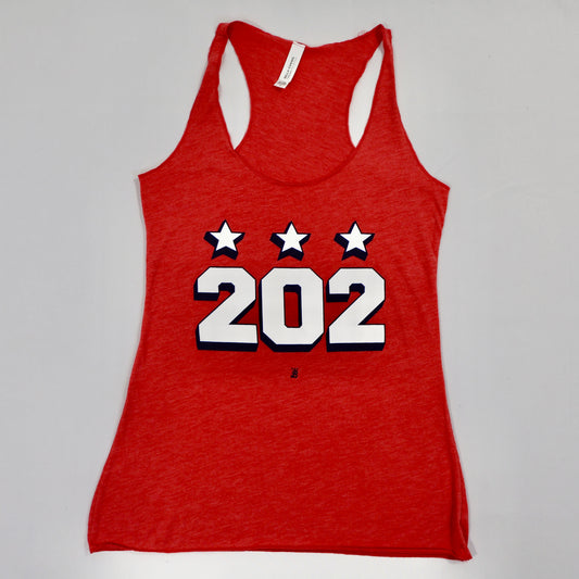 Ladies 202 Stars Block Shadow Tank - Heather Red