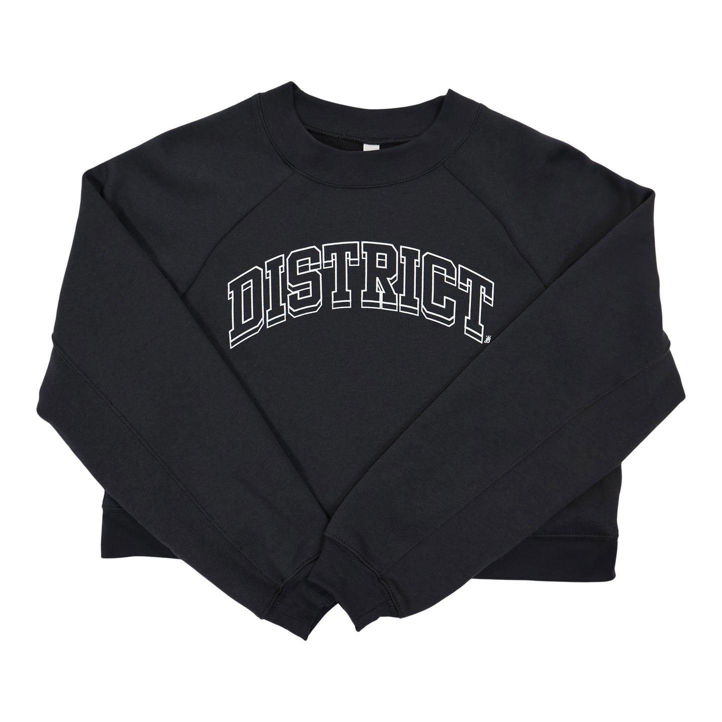 Ladies District Arched Cropped Crewneck Sweatshirt - Dark Grey