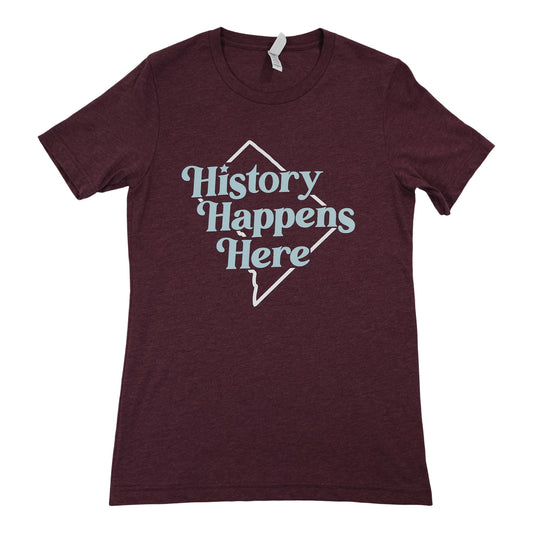 Heather Maroon "History Happens Here" unisex shirt