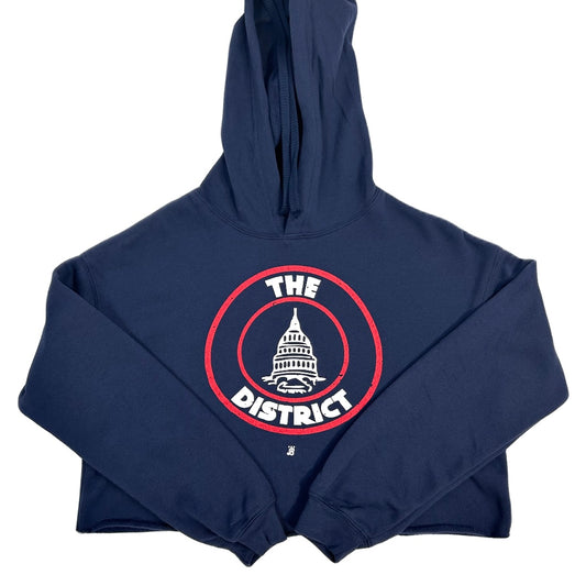 Navy Ladies The District Seal Fleece Cropped Hoodie