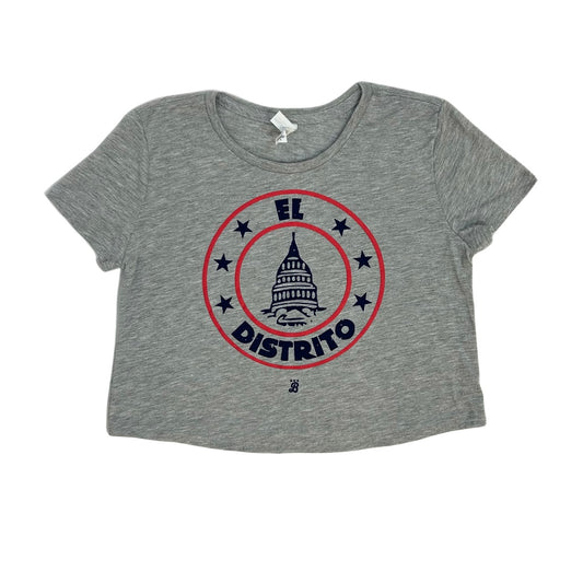 Ladies "El Distrito Seal" Crop Top - Athletic Heather