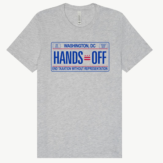 Unisex "Hands Off" DC License Plate T-shirt - Ash Gray