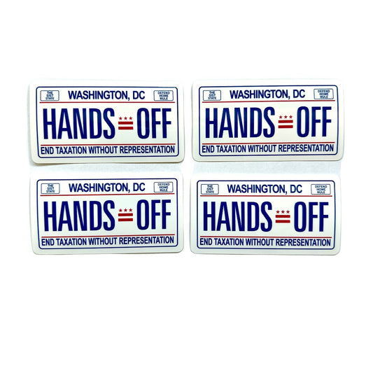 "Hands Off" DC License Plate Sticker packs