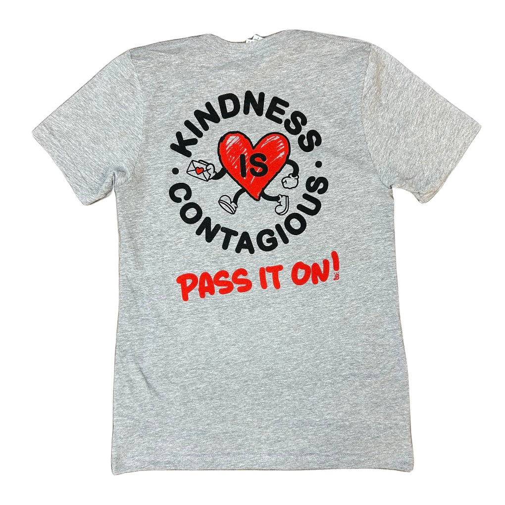 Unisex 'Kindness is Contagious' Double sided T-shirt - Athletic Heather Gray