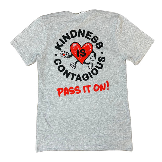 Unisex 'Kindness is Contagious' Double sided T-shirt - Athletic Heather Gray
