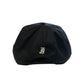 Black cap with a logo on a white background