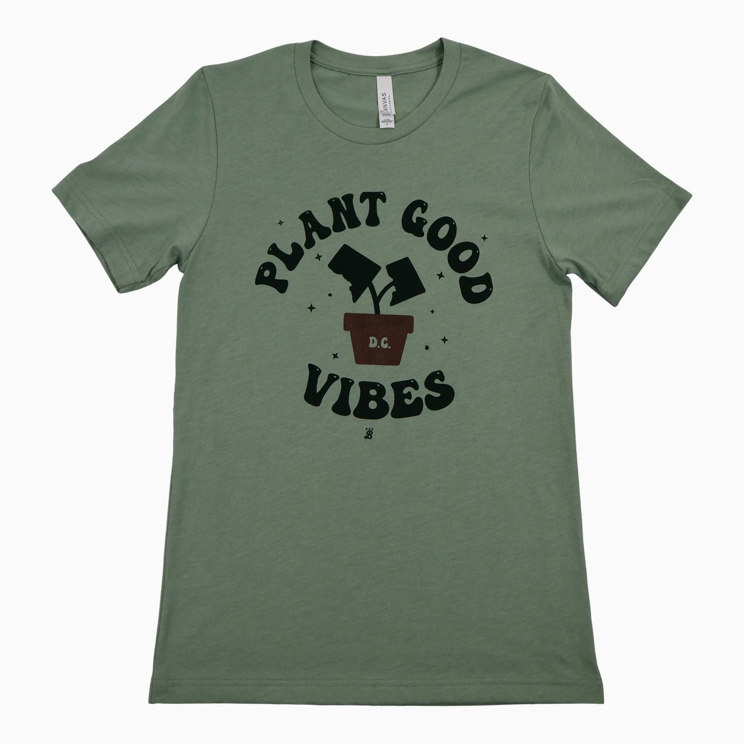 Unisex Plant Good Vibes T-shirt - Sage Green